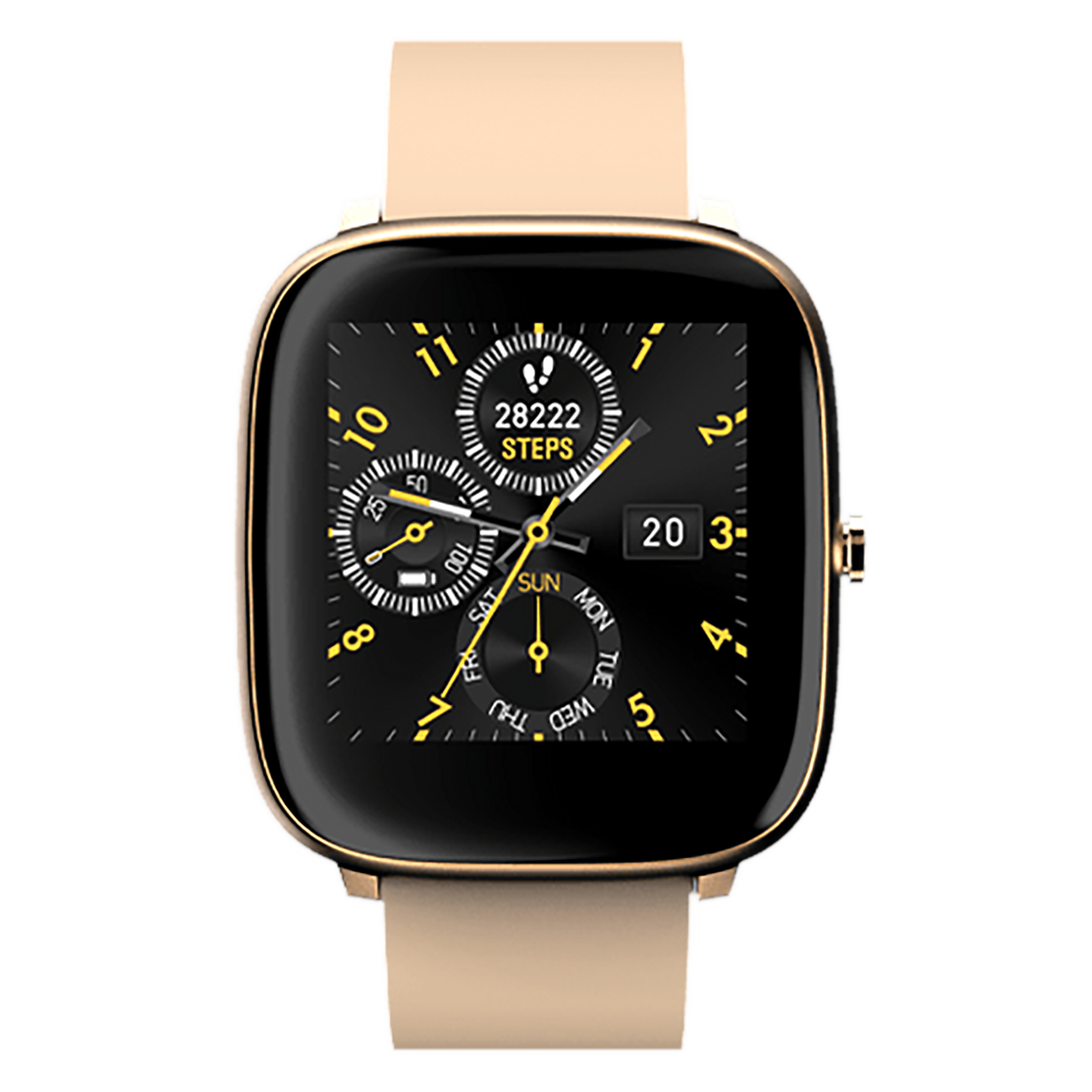 noise colorfit icon plus smart watch olive gold